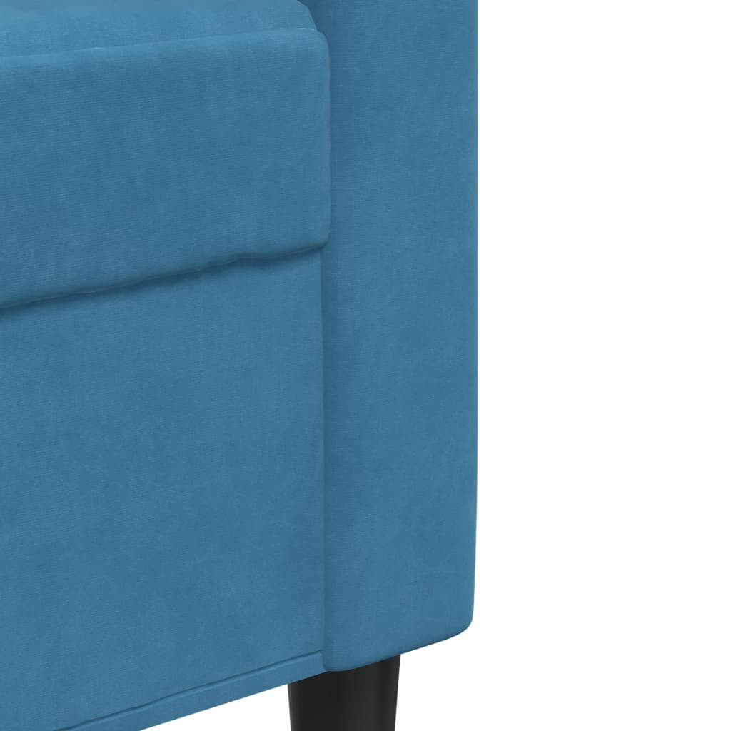 Ensemble de canapés 2pcs et coussins et traversins bleu velours - XIOS