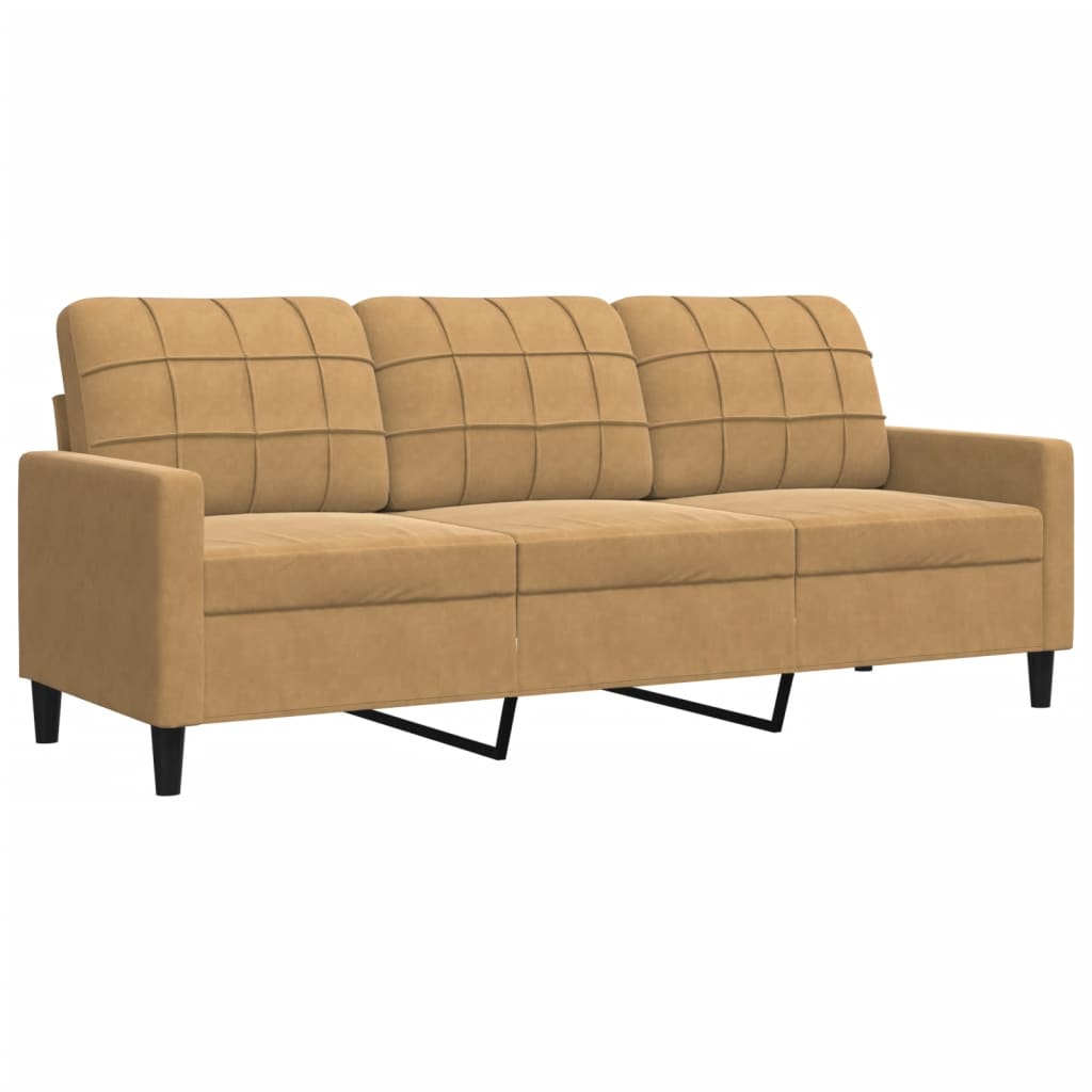 Ensemble de canapés 3 pcs avec coussins et traversins velours