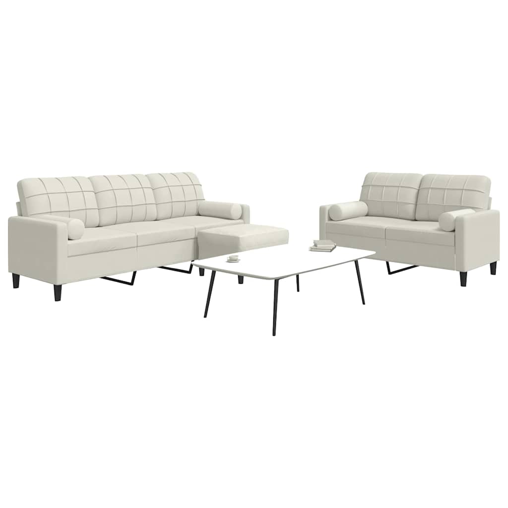 Ensemble de canapés 3 pcs avec coussins et traversins velours - XIOS