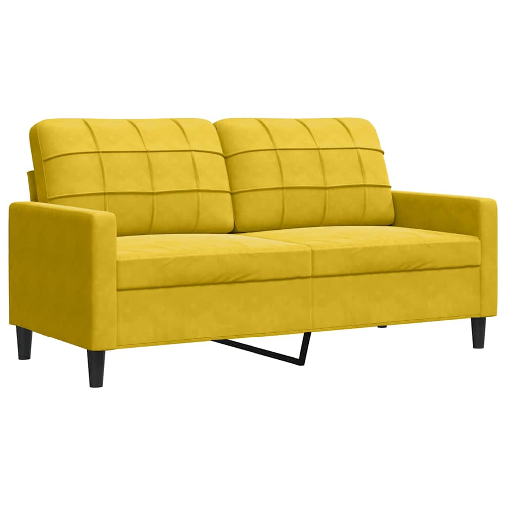 Ensemble de canapés 3 pcs avec coussins Jaune Velours - XIOS
