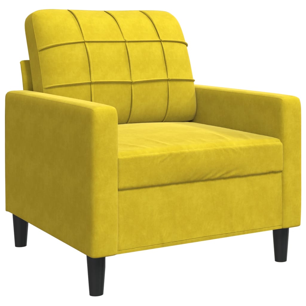 Ensemble de canapés 3 pcs avec coussins Jaune Velours - XIOS
