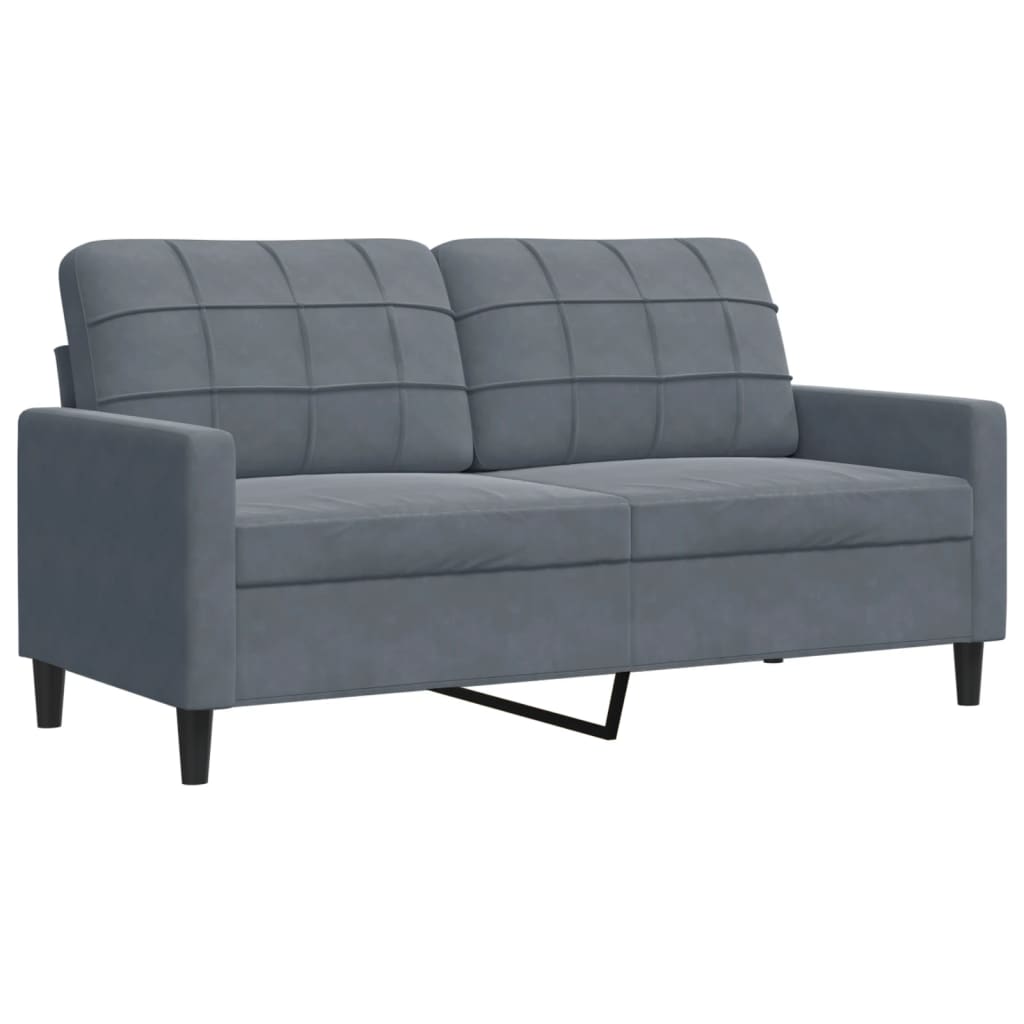 Ensemble de canapés 4 pcs avec coussins Gris foncé Velours