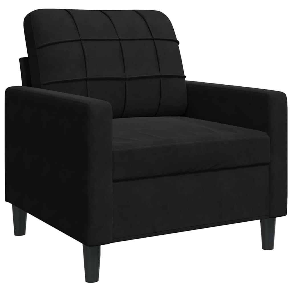 Ensemble de canapés 4 pcs avec coussins Noir Velours