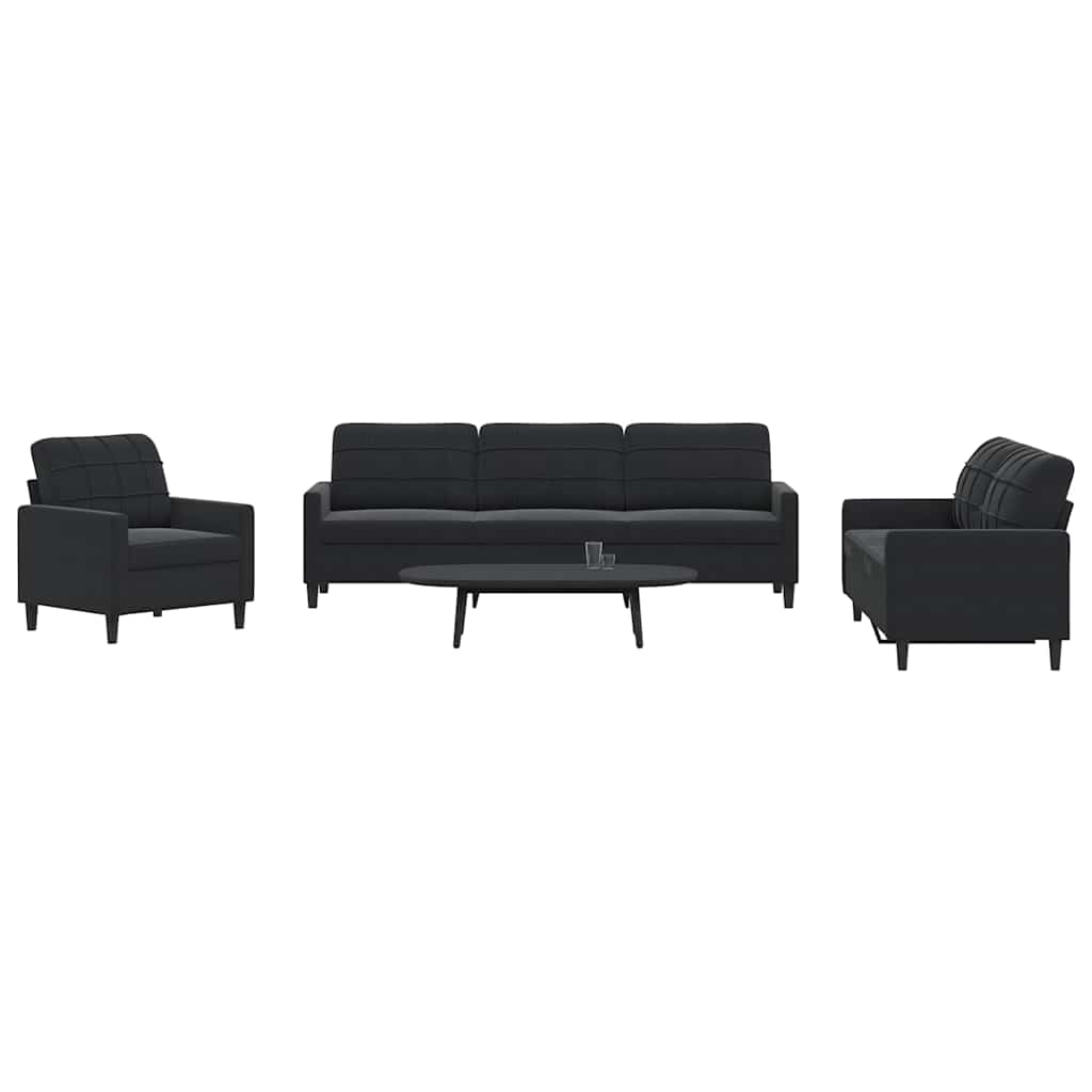 Ensemble de canapés 4 pcs avec coussins Noir Velours