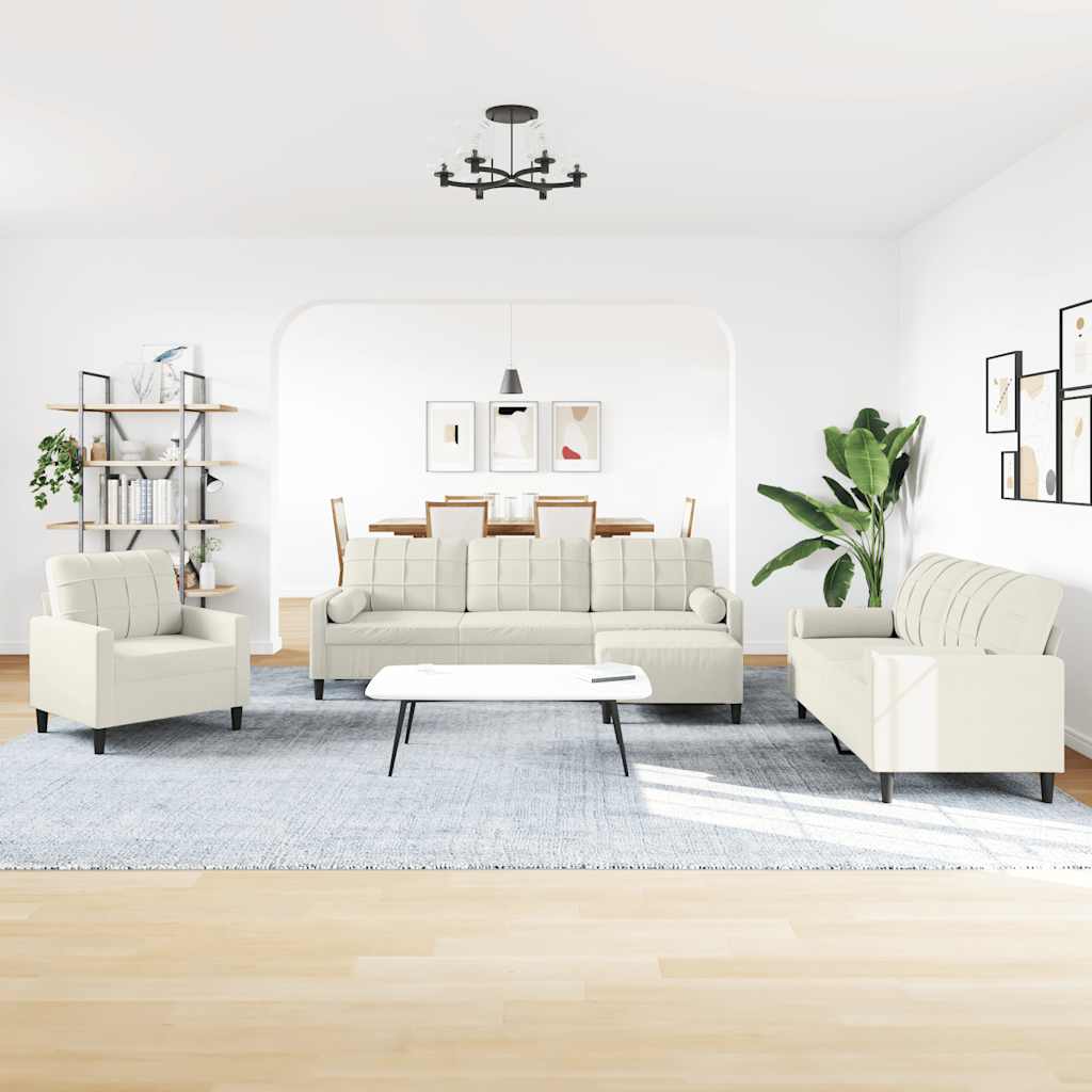 Ensemble de canapés 4 pcs avec coussins et traversins velours - XIOS