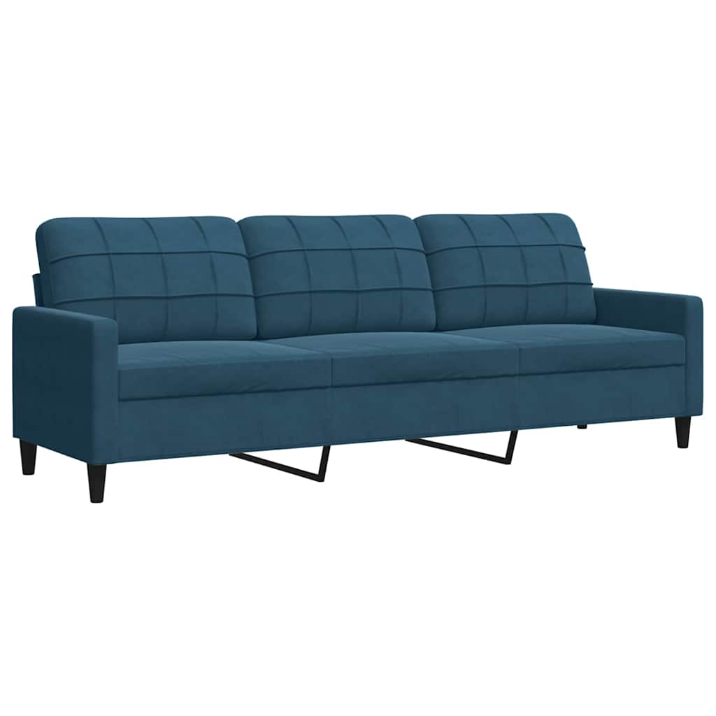 Ensemble de canapés 4pcs et coussins et traversins bleu velours - XIOS