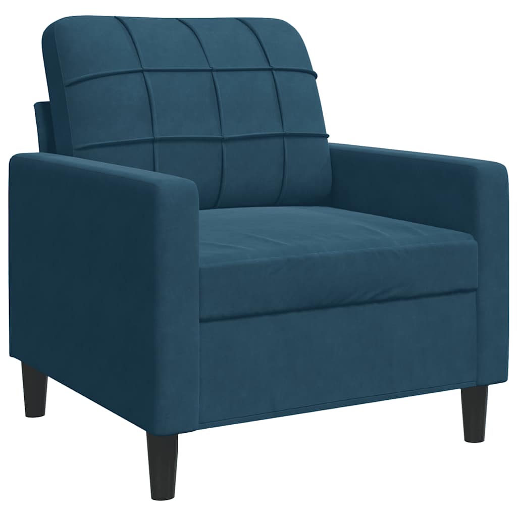 Ensemble de canapés 4pcs et coussins et traversins bleu velours - XIOS