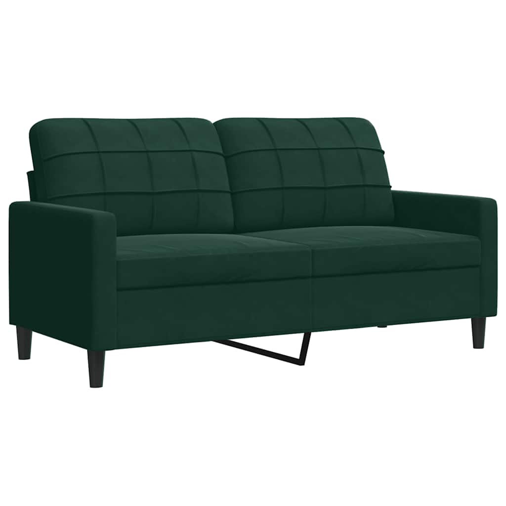 Ensemble de canapés 2 pcs avec coussins Vert foncé Velours - XIOS