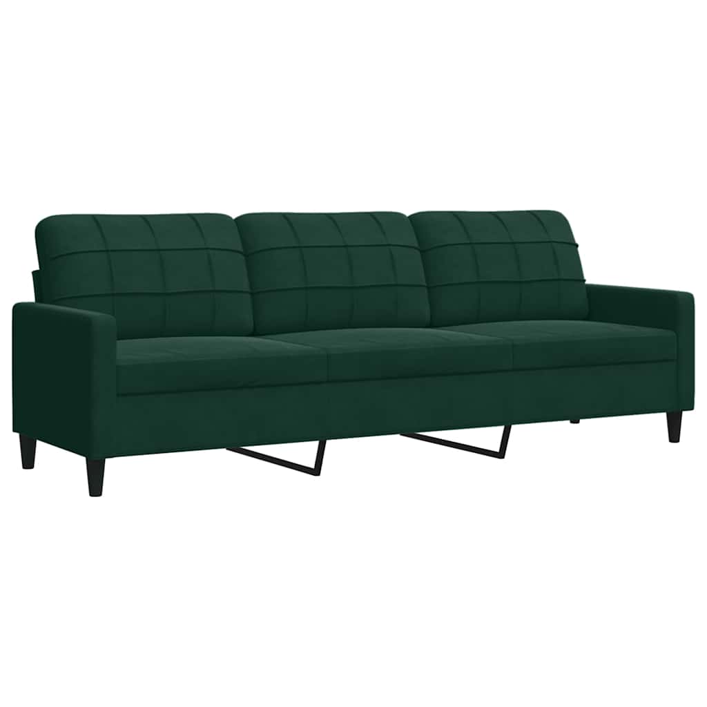 Ensemble de canapés 2 pcs avec coussins Vert foncé Velours - XIOS