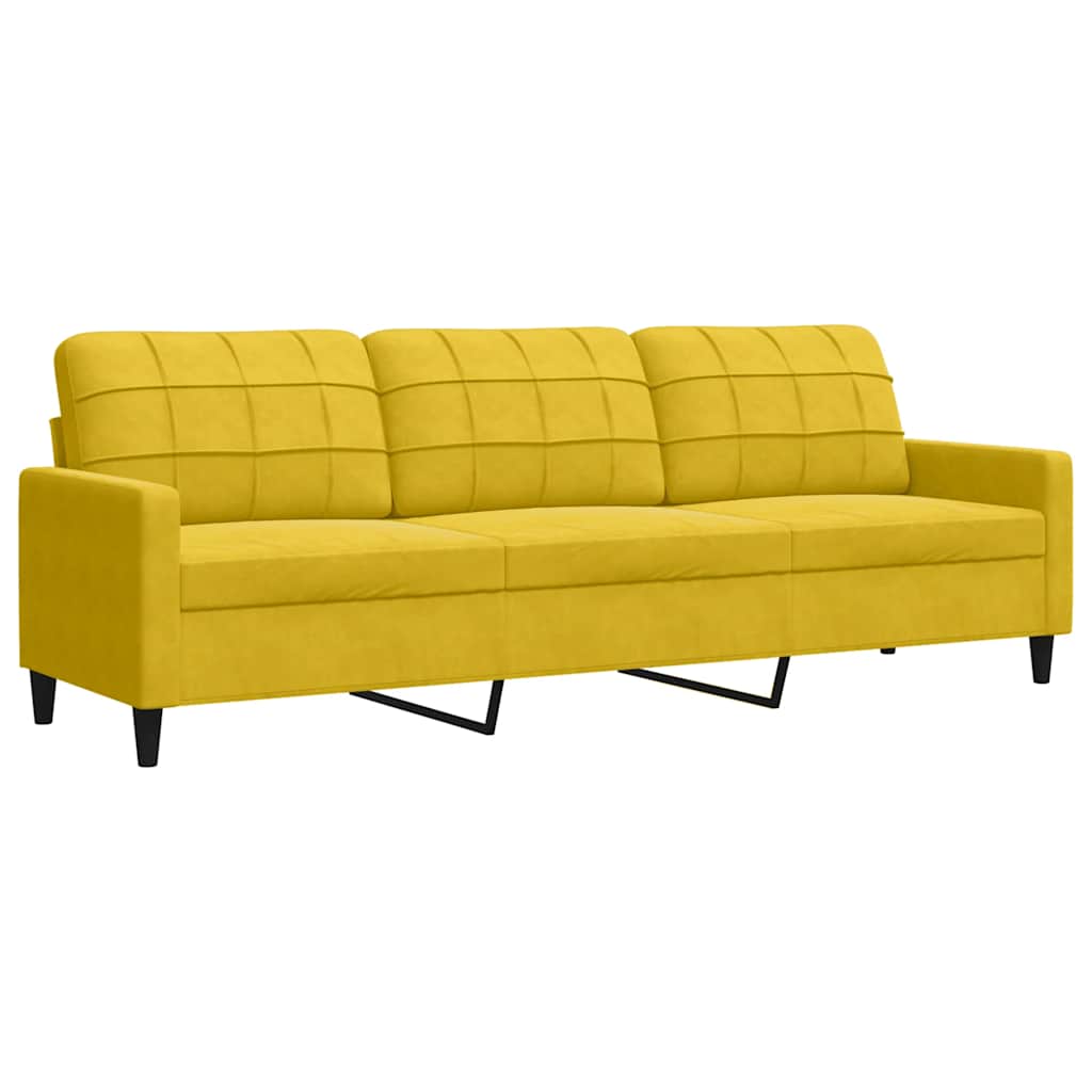 Ensemble de canapés 2 pcs avec coussins Jaune Velours - XIOS