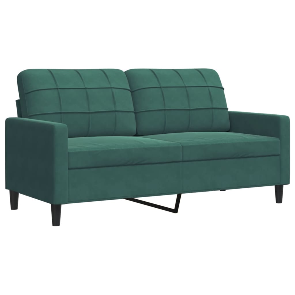 Ensemble de canapés 3 pcs avec coussins Vert foncé Velours