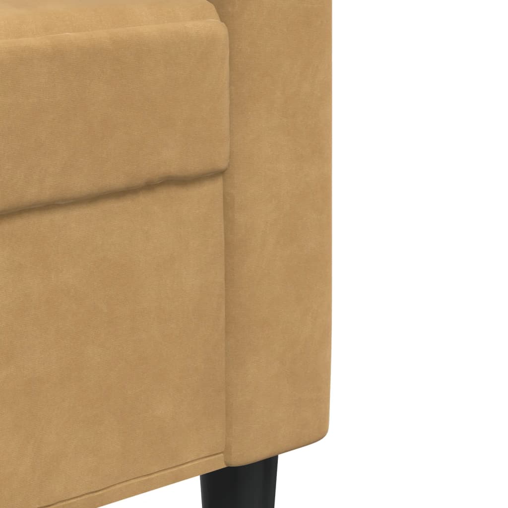 Ensemble de canapés 3 pcs avec coussins Marron Velours - XIOS