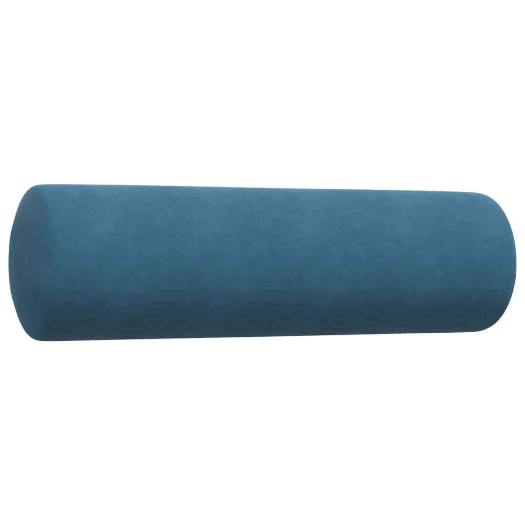 Ensemble de canapés 2pcs et coussins et traversins bleu velours