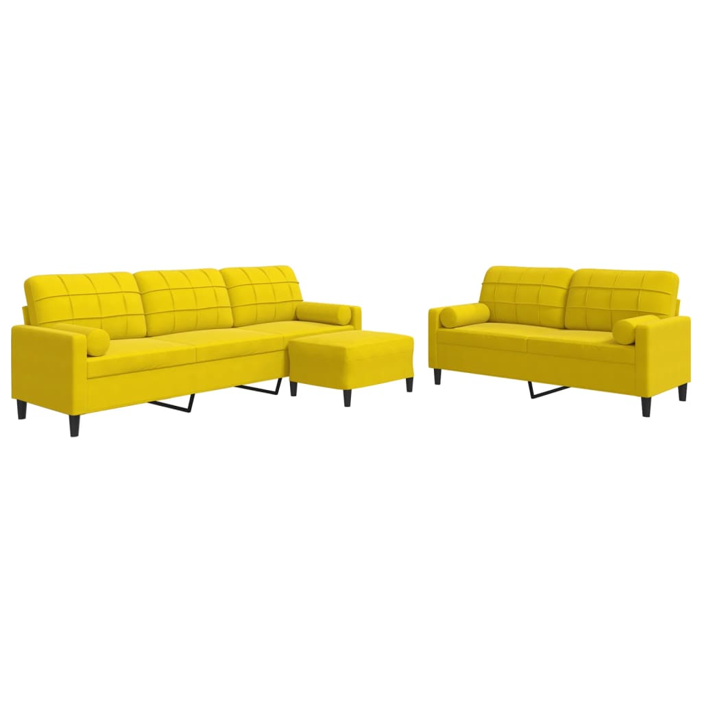 Ensemble de canapés 3 pcs avec coussins et traversins velours - XIOS