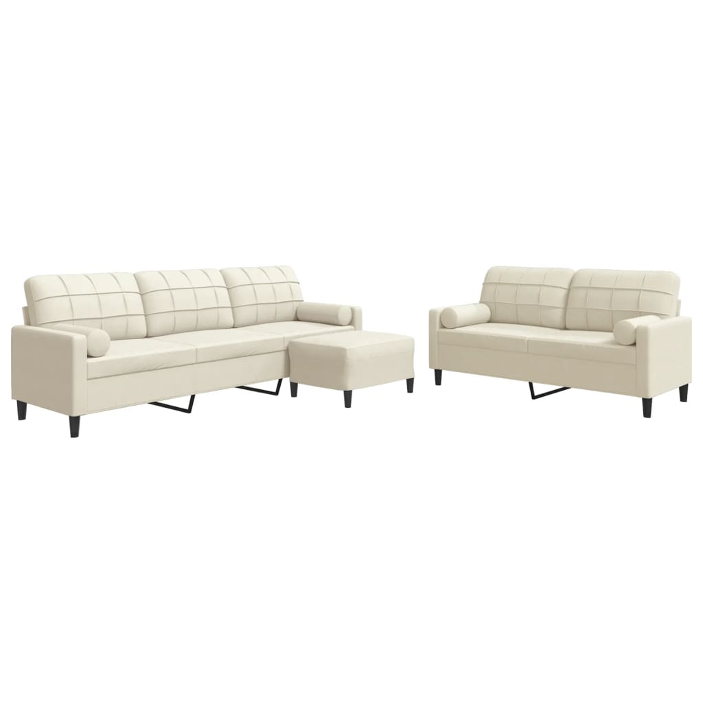 Ensemble de canapés 3 pcs avec coussins et traversins velours - XIOS