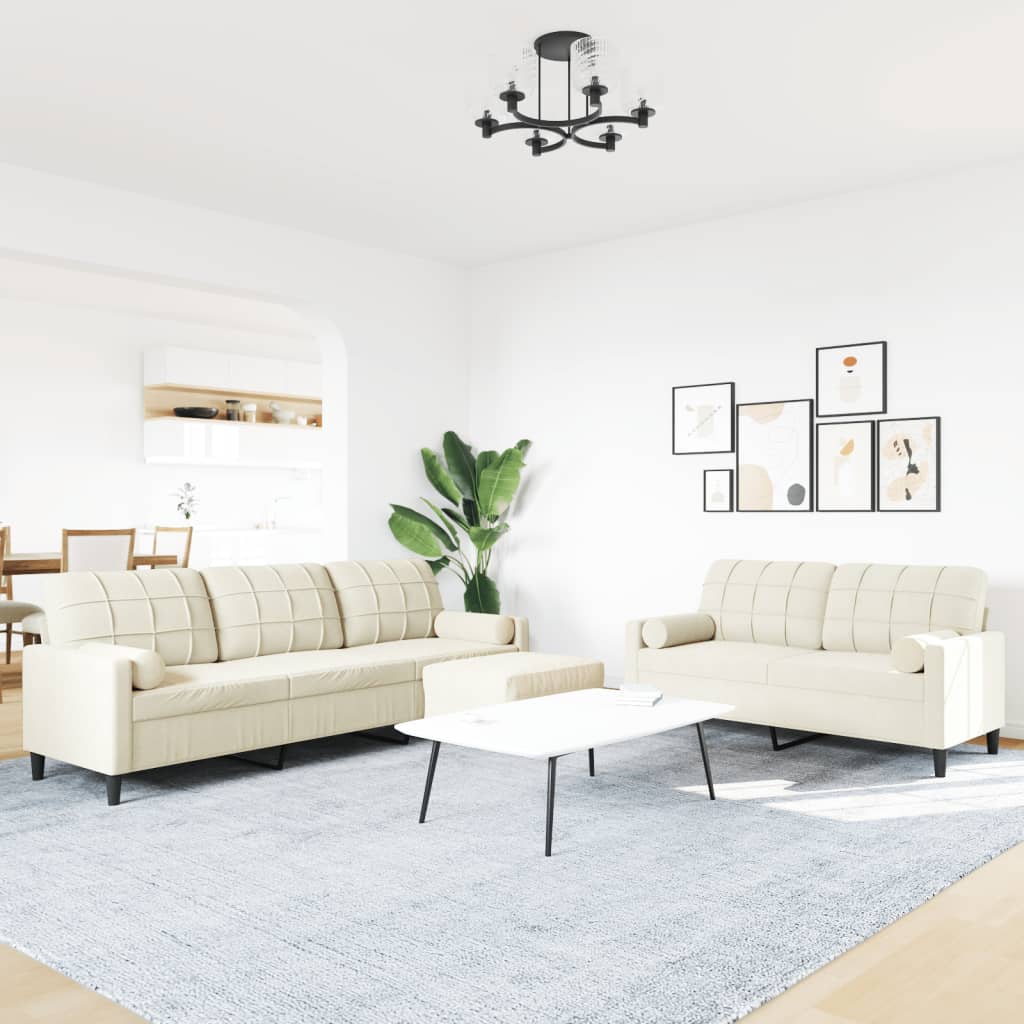 Ensemble de canapés 3 pcs avec coussins et traversins velours - XIOS
