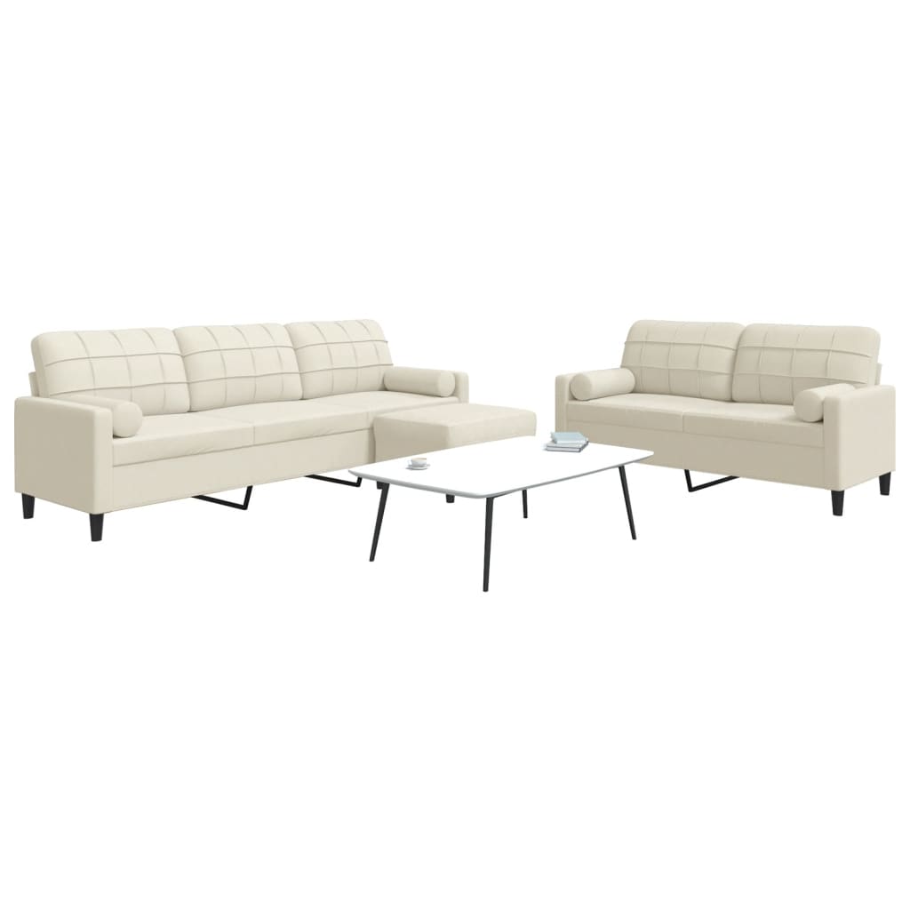 Ensemble de canapés 3 pcs avec coussins et traversins velours - XIOS