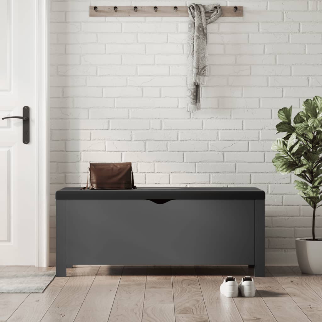 Boîte de rangement avec coussin gris 105x40x45 cm - XIOS