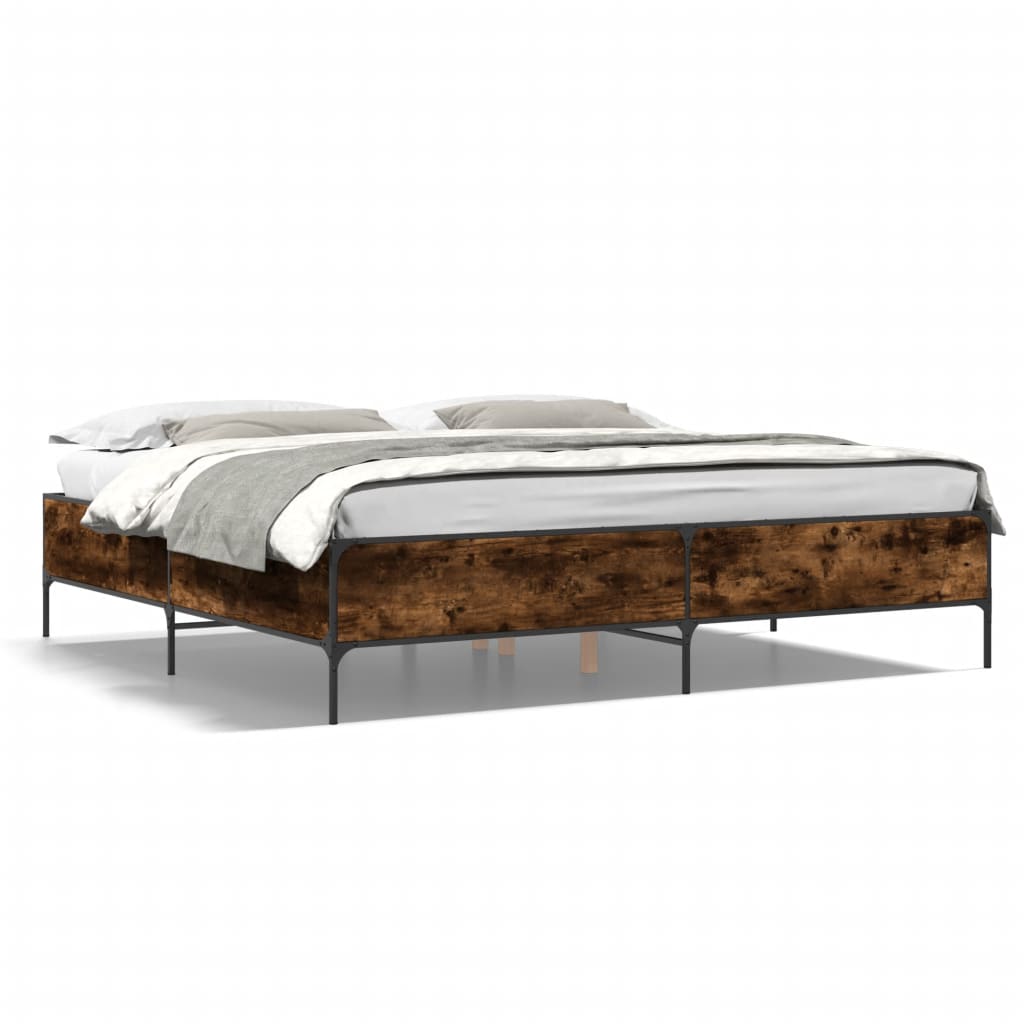 Cadre de lit sans matelas chêne fumé 200x200 cm - XIOS