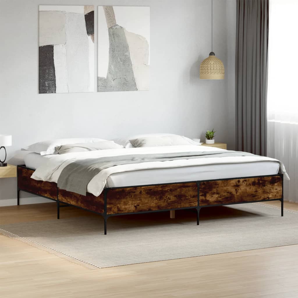Cadre de lit sans matelas chêne fumé 200x200 cm - XIOS