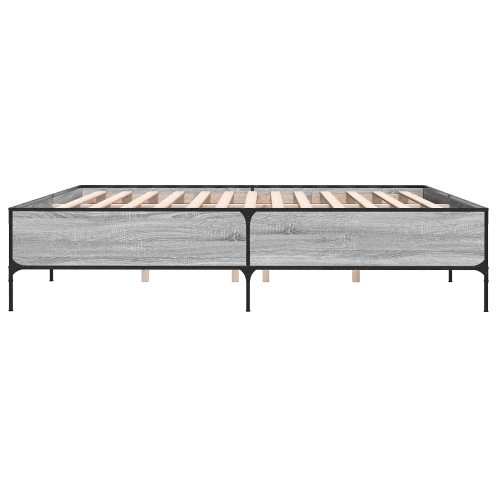 Cadre de lit sans matelas sonoma gris 200x200 cm - XIOS