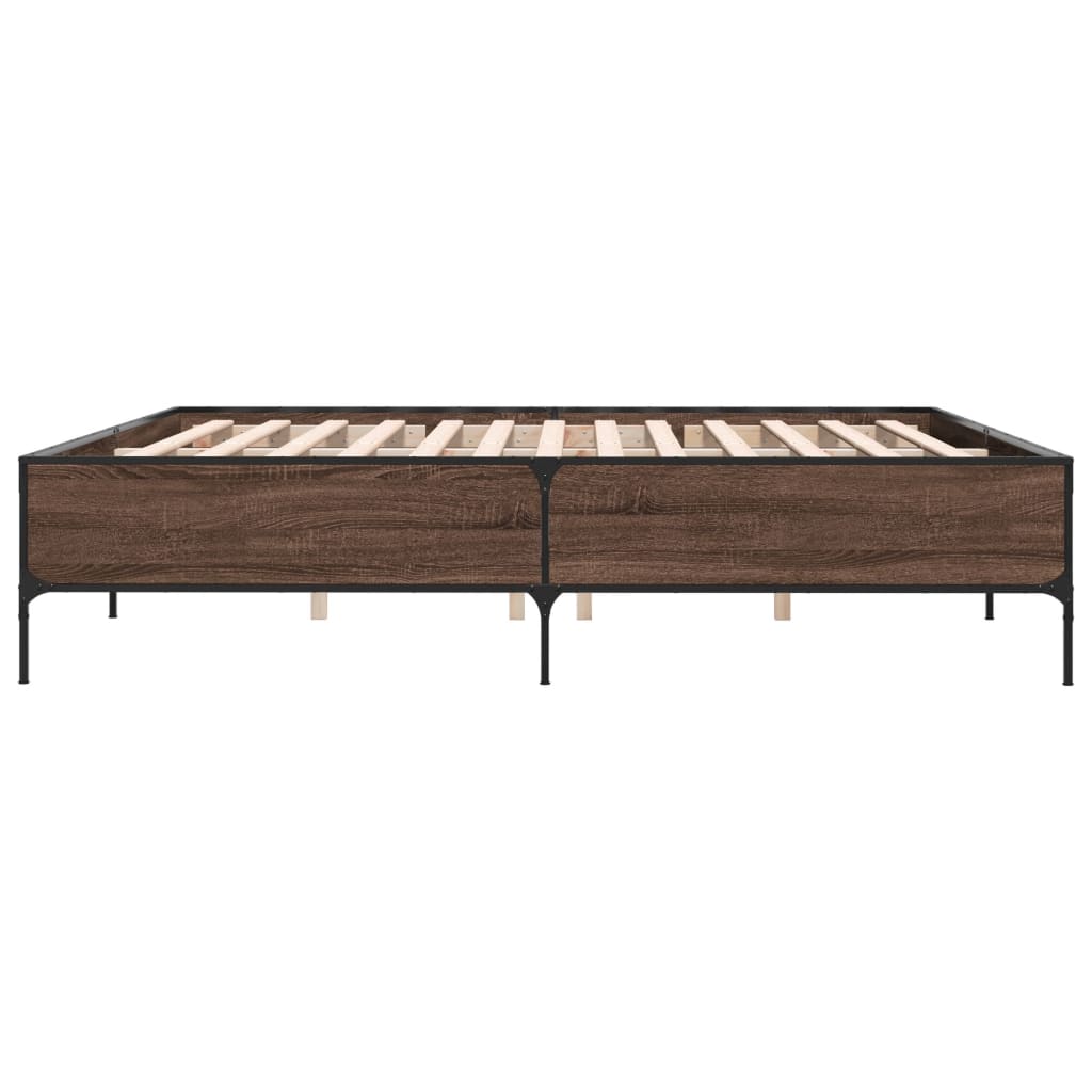 Cadre de lit sans matelas chêne marron 200x200 cm - XIOS