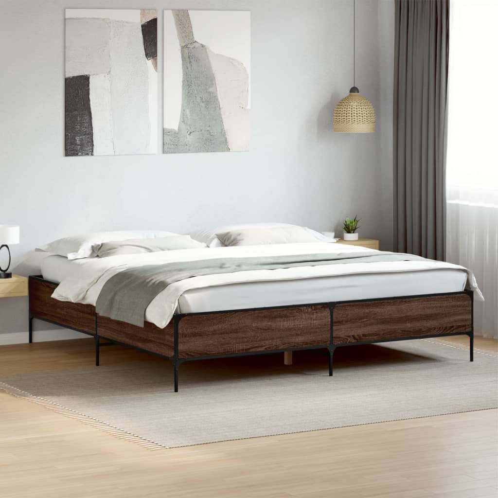 Cadre de lit sans matelas chêne marron 180x200 cm - XIOS