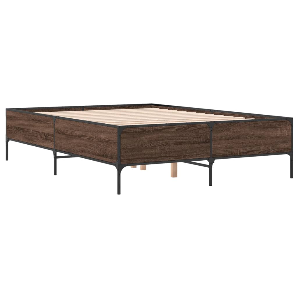 Cadre de lit sans matelas chêne marron 160x200 cm - XIOS