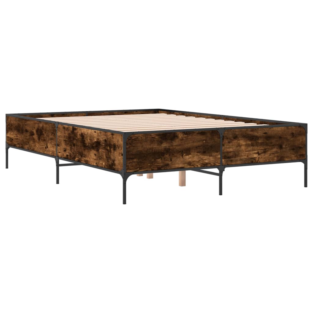 Cadre de lit sans matelas chêne fumé 150x200 cm - XIOS
