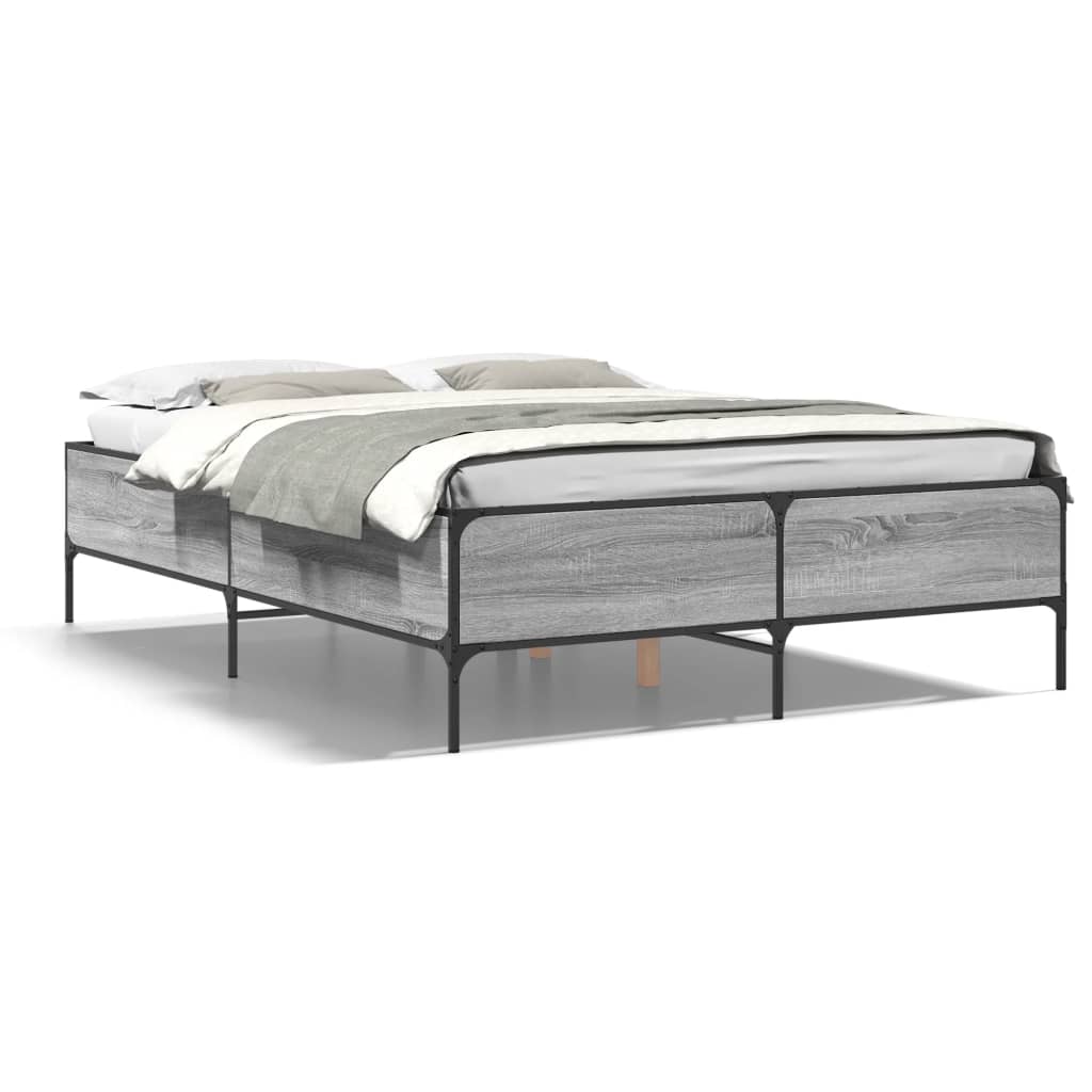 Cadre de lit sans matelas sonoma gris 150x200 cm - XIOS