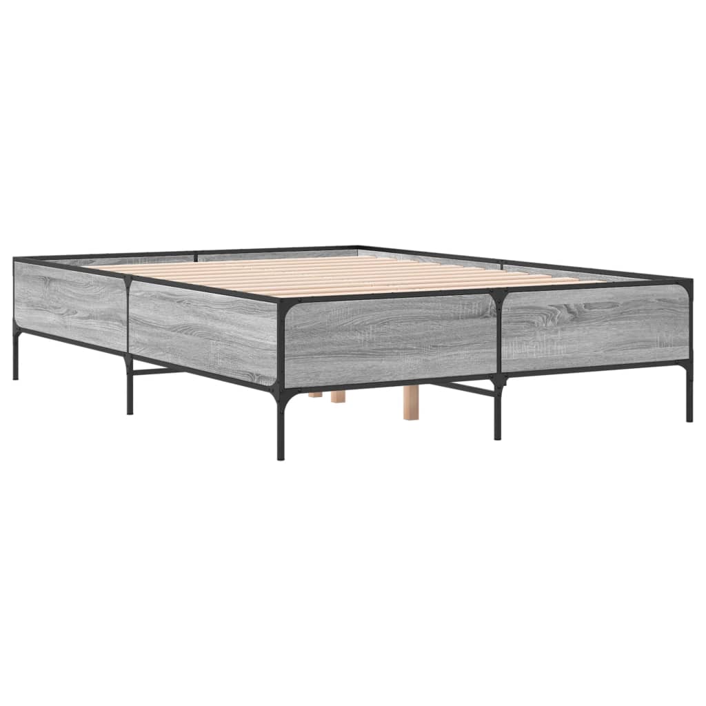 Cadre de lit sans matelas sonoma gris 150x200 cm - XIOS