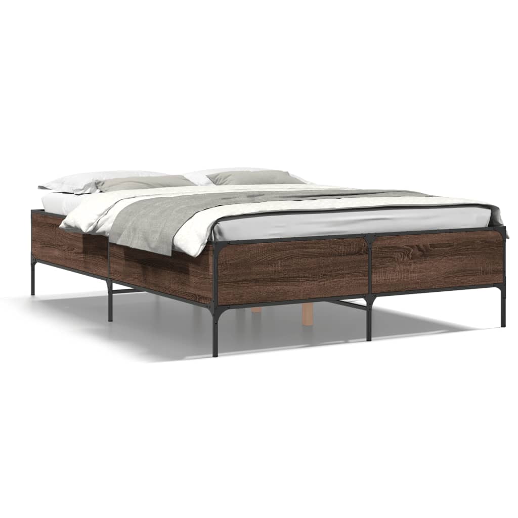 Cadre de lit sans matelas chêne marron 150x200 cm - XIOS