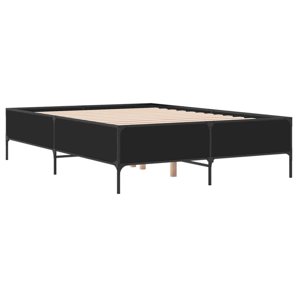 Cadre de lit sans matelas noir 140x200 cm - XIOS