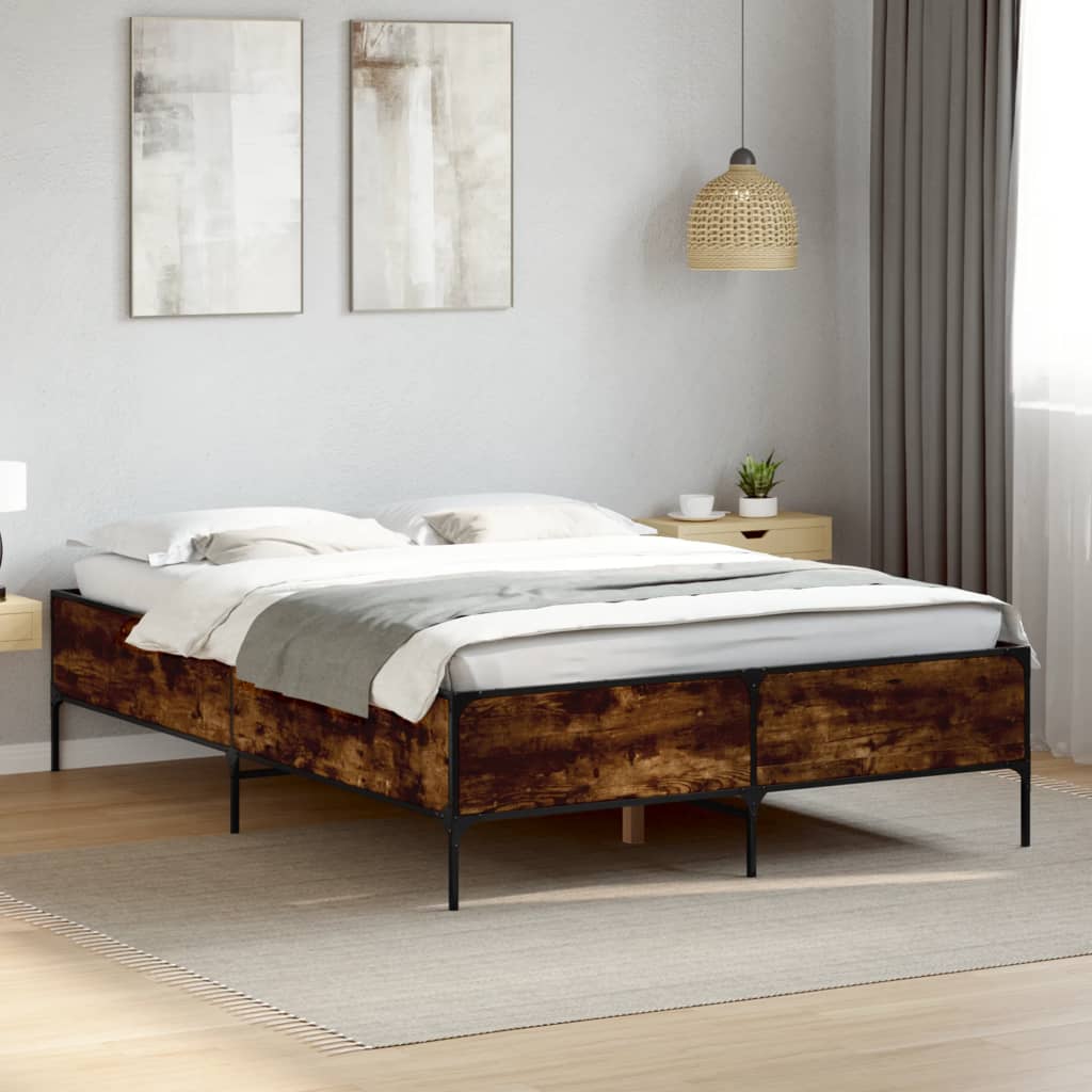 Cadre de lit sans matelas chêne fumé 140x200 cm - XIOS