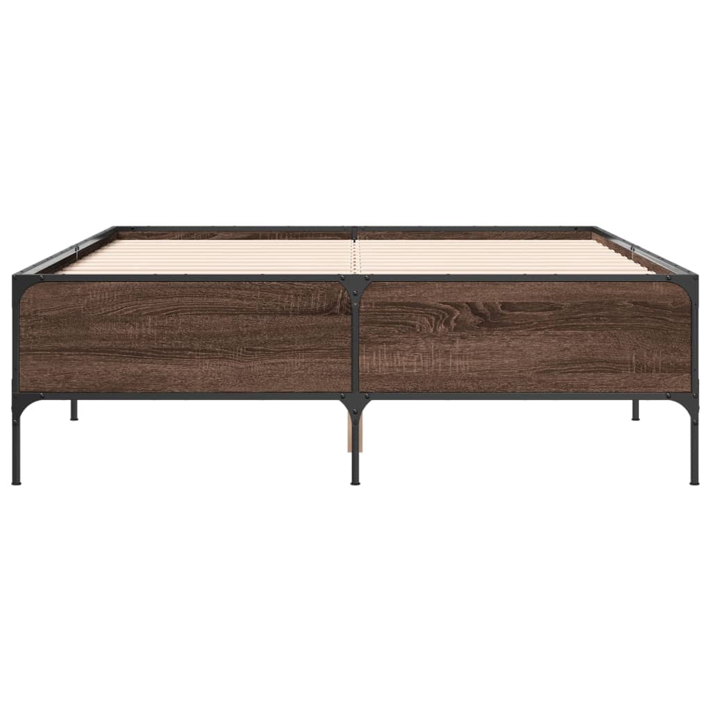 Cadre de lit sans matelas chêne marron 140x200 cm - XIOS