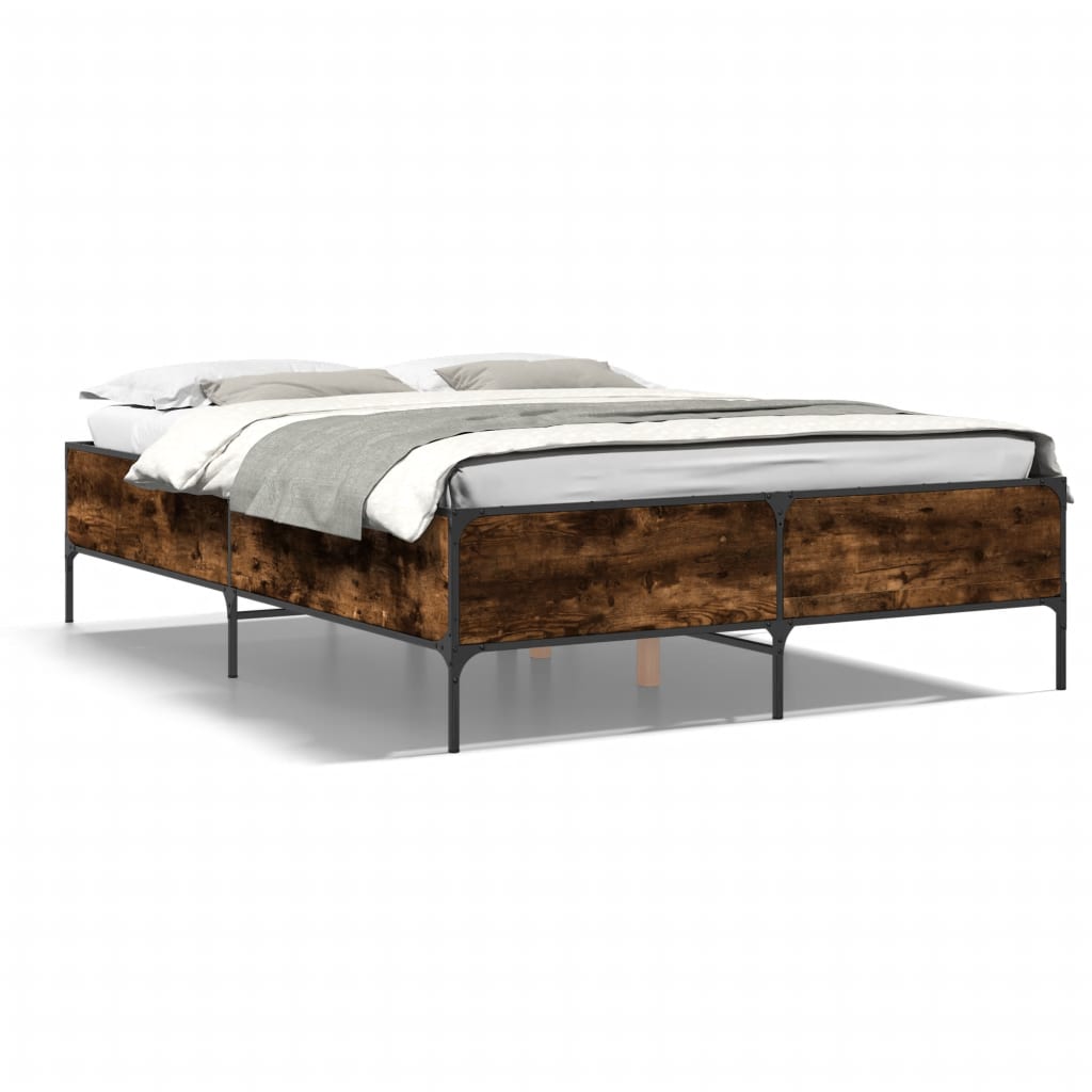 Cadre de lit sans matelas chêne fumé 120x200 cm - XIOS