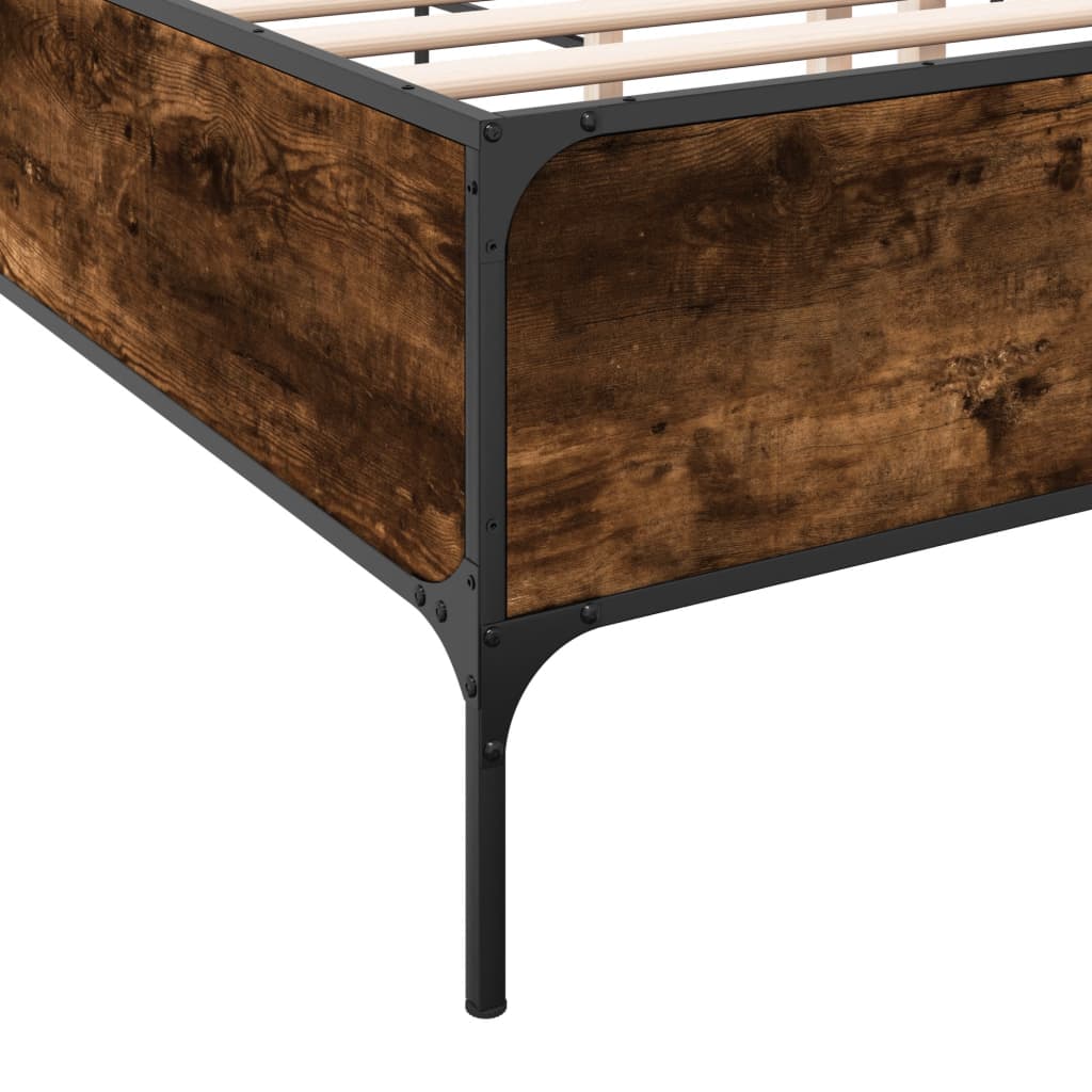 Cadre de lit sans matelas chêne fumé 120x200 cm - XIOS