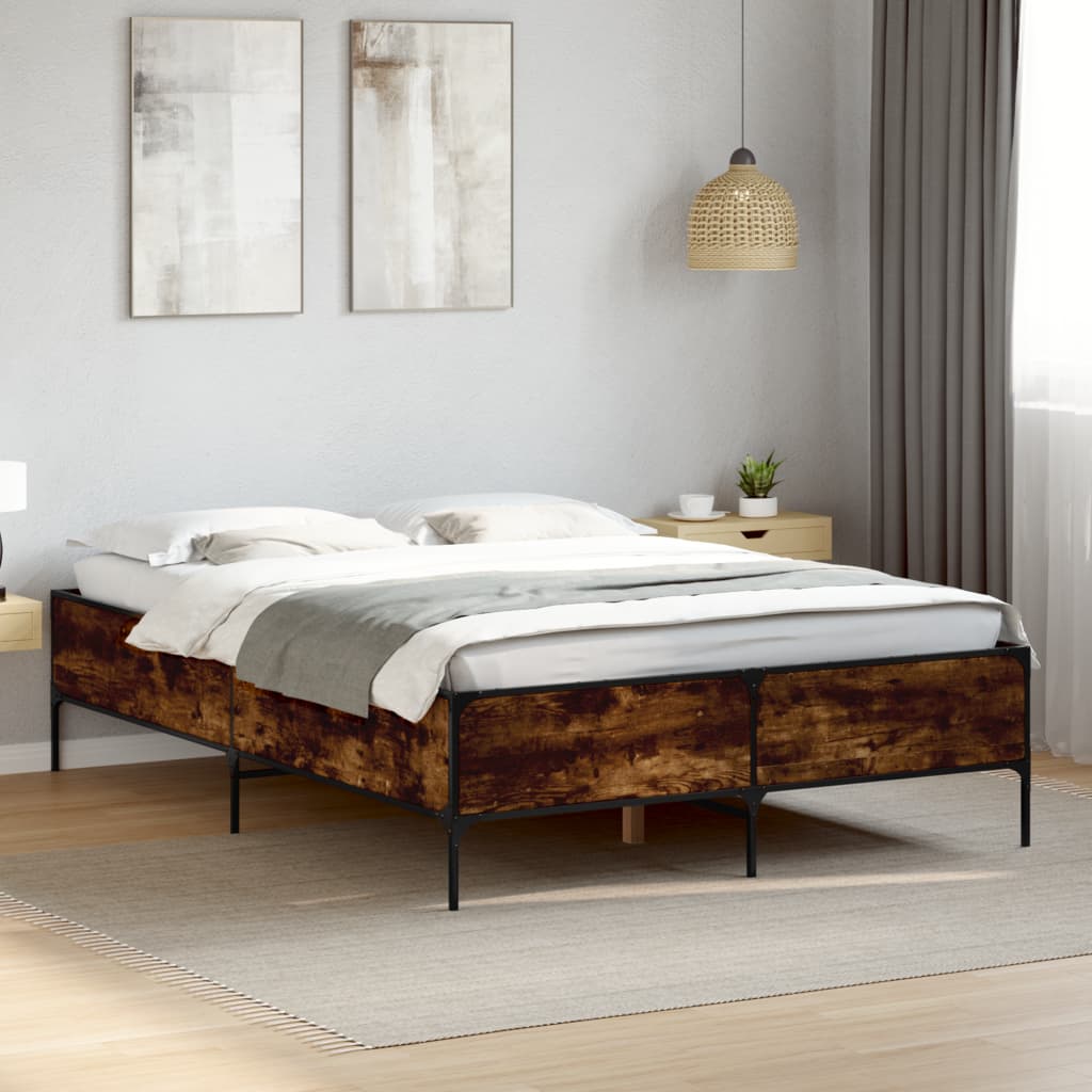 Cadre de lit sans matelas chêne fumé 120x200 cm - XIOS
