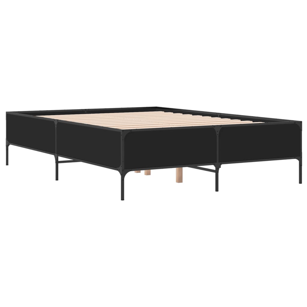 Cadre de lit sans matelas noir 140x190 cm - XIOS