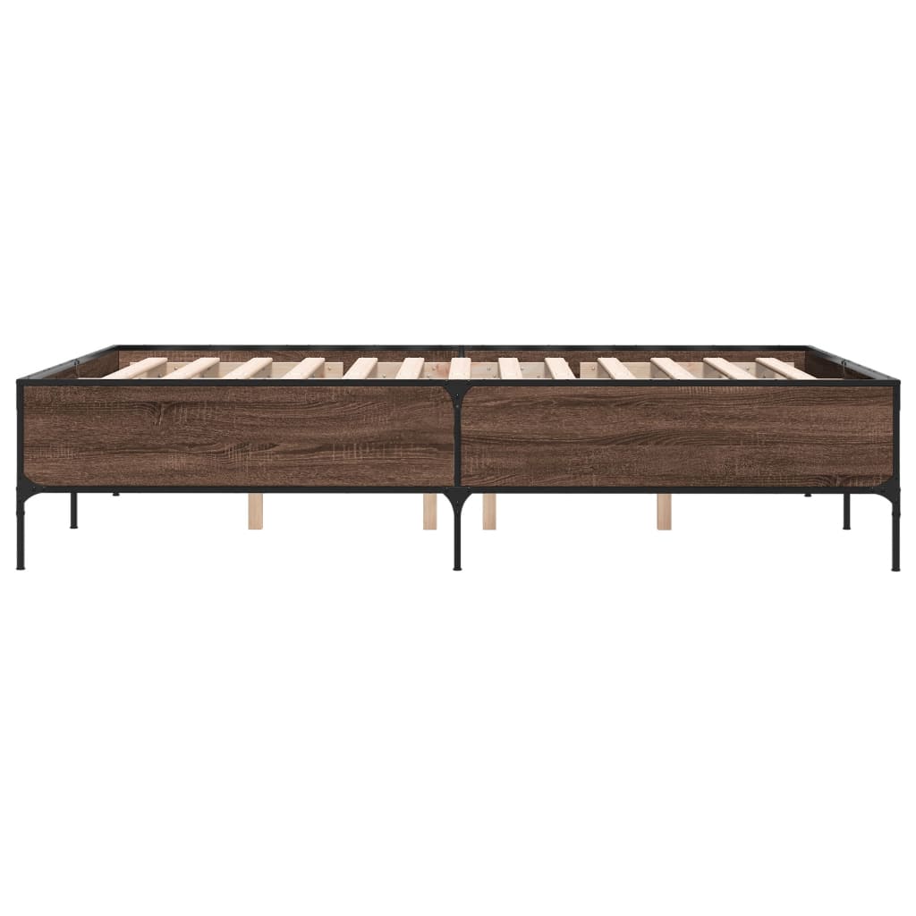 Cadre de lit sans matelas chêne marron 140x190 cm - XIOS