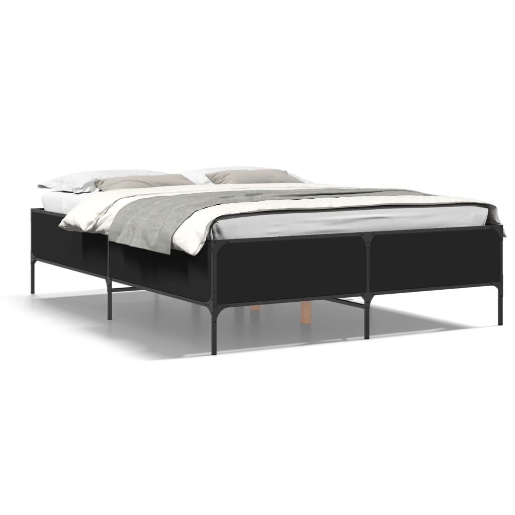 Cadre de lit sans matelas noir 135x190 cm - XIOS