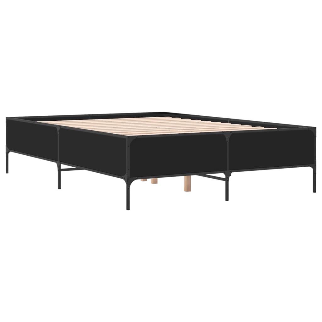 Cadre de lit sans matelas noir 135x190 cm - XIOS