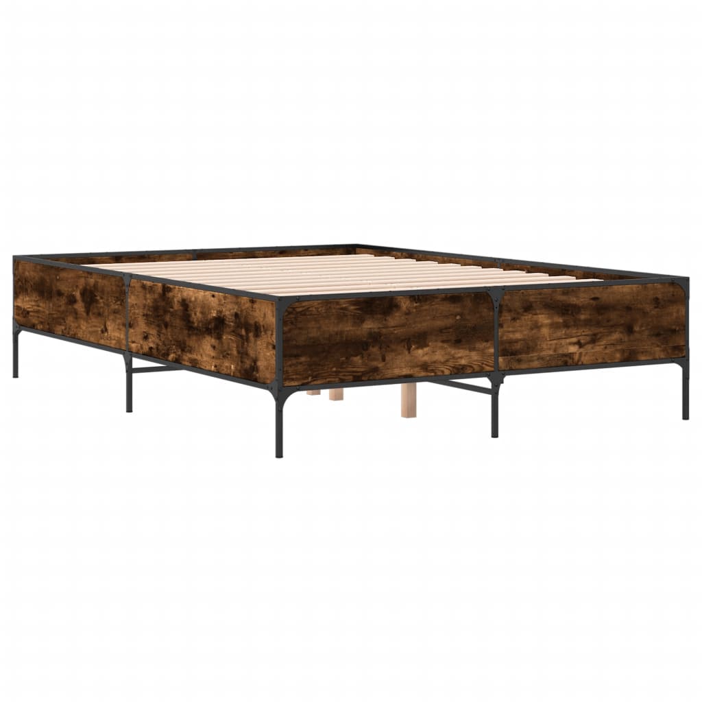 Cadre de lit sans matelas chêne fumé 135x190 cm - XIOS