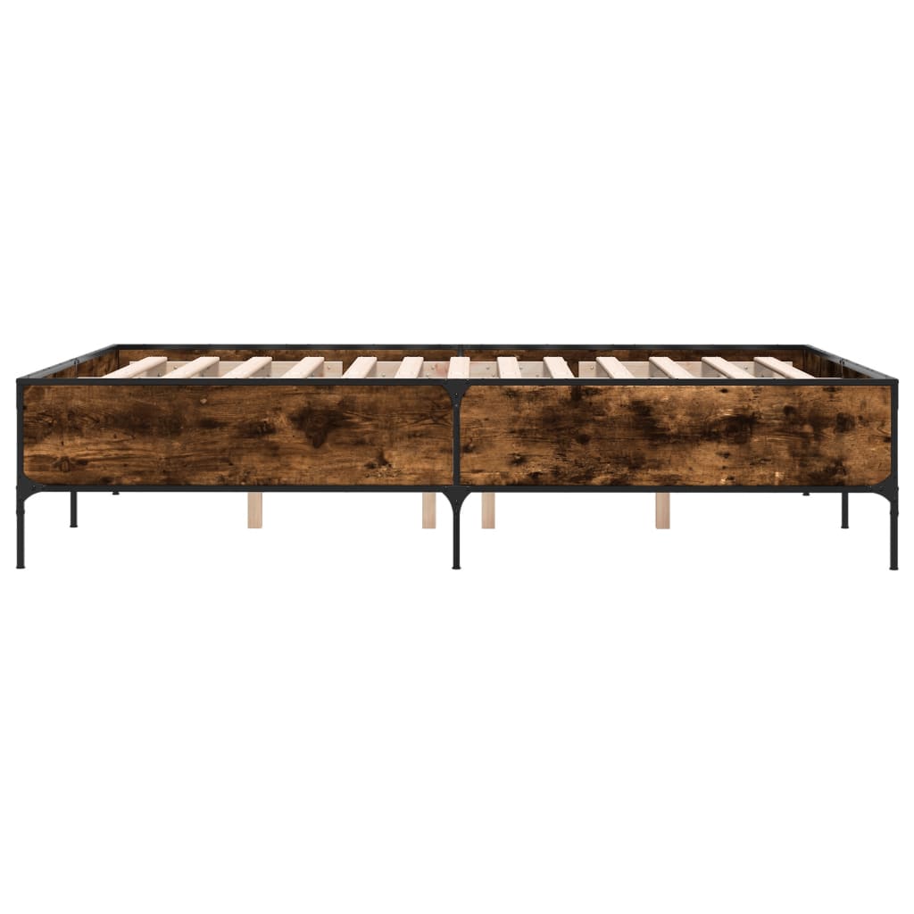 Cadre de lit sans matelas chêne fumé 135x190 cm - XIOS