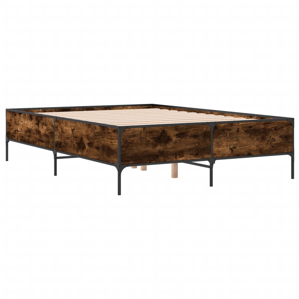 Cadre de lit sans matelas chêne fumé 135x190 cm - XIOS