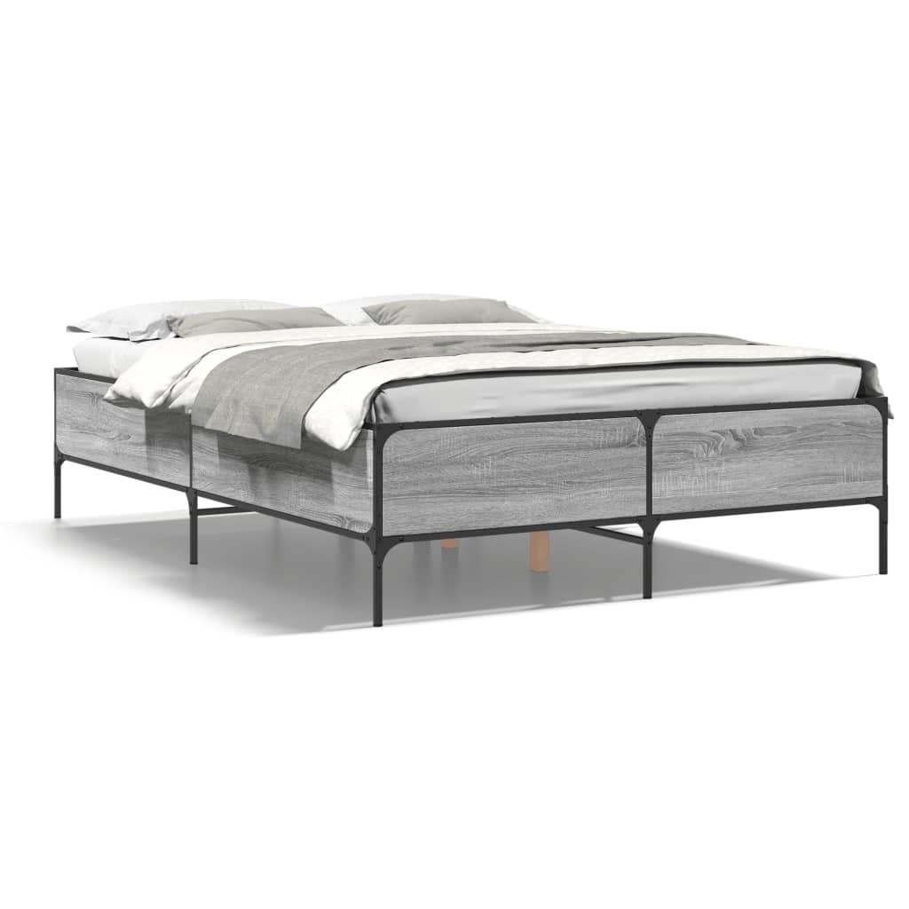 Cadre de lit sans matelas sonoma gris 135x190 cm - XIOS