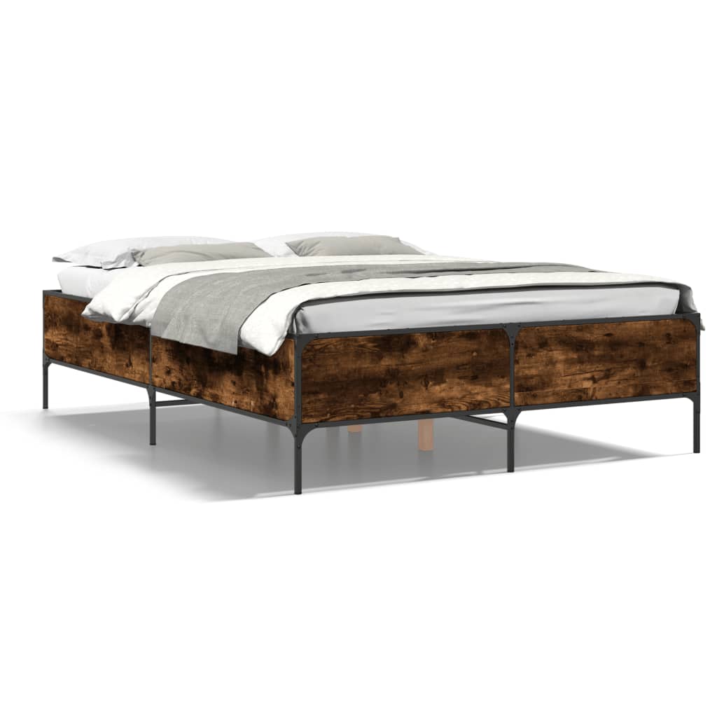 Cadre de lit sans matelas chêne fumé 120x190 cm - XIOS