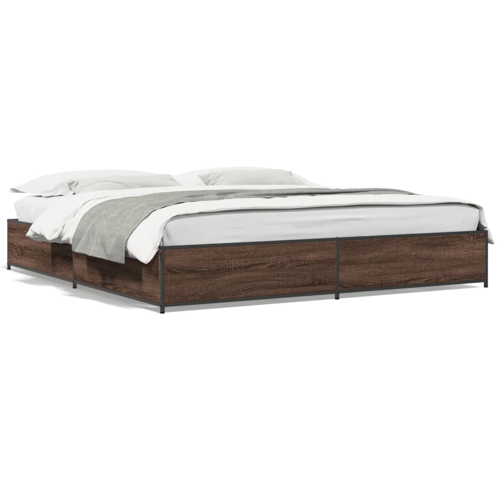 Cadre de lit sans matelas chêne marron 200x200 cm - XIOS