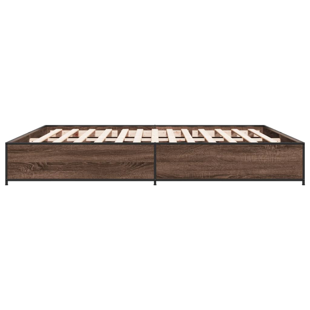 Cadre de lit sans matelas chêne marron 200x200 cm - XIOS