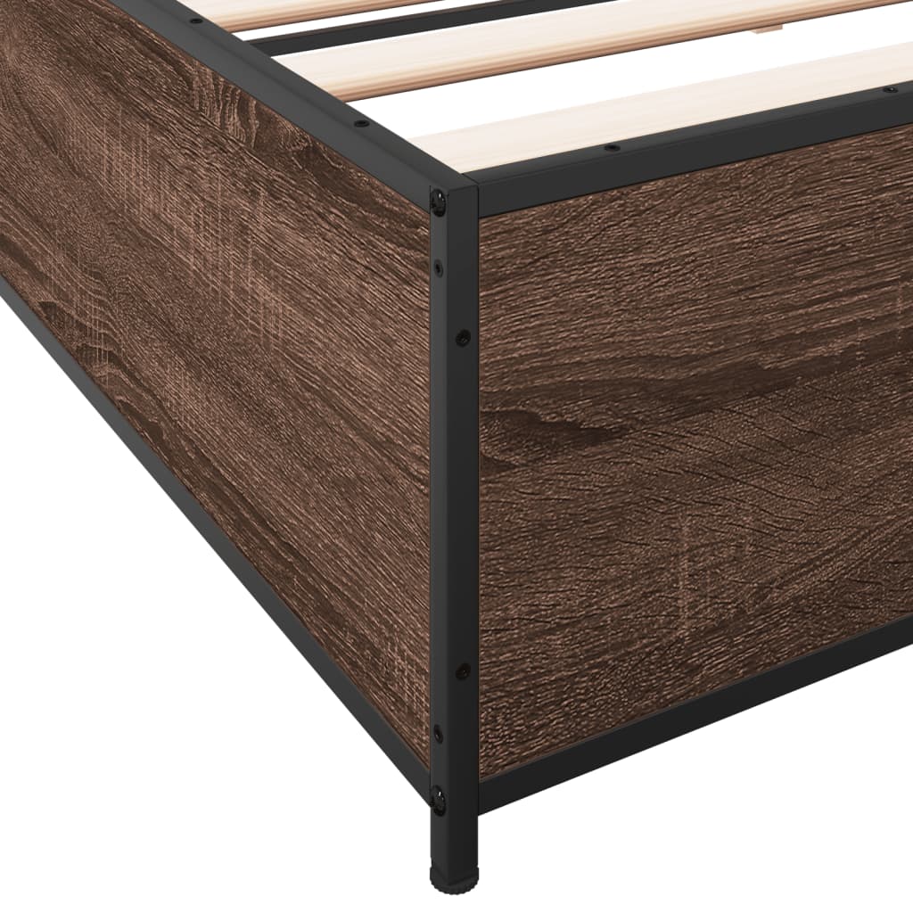 Cadre de lit sans matelas chêne marron 200x200 cm - XIOS